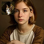 A curious kitten peeks out from a cozy, textured dark green hideout, its big green eyes shining with wonder and a tiny paw resting on the edge, making it look like the star of a secret feline clubhouse.