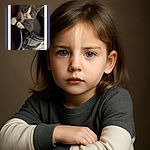 A curious gray and white kitten peeks out from inside a worn leather boot, looking wide-eyed and slightly startled, framed by a photo-style border taped at the corners.