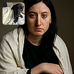 A cozy black dog peeks out from under a white blanket on a bed, looking adorably sleepy and snug as if it just woke up from a perfect nap in a calm, softly lit room.