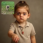 A cute little pug puppy is confidently strutting through a patch of grass and small rocks, looking like the boss of the backyard with its adorable wrinkled face and tiny paws.