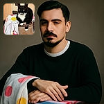 A sleek black and white cat lounges elegantly on a towel draped over a metal chair, gazing intently with bright yellow eyes as if plotting world domination or just waiting for dinner.