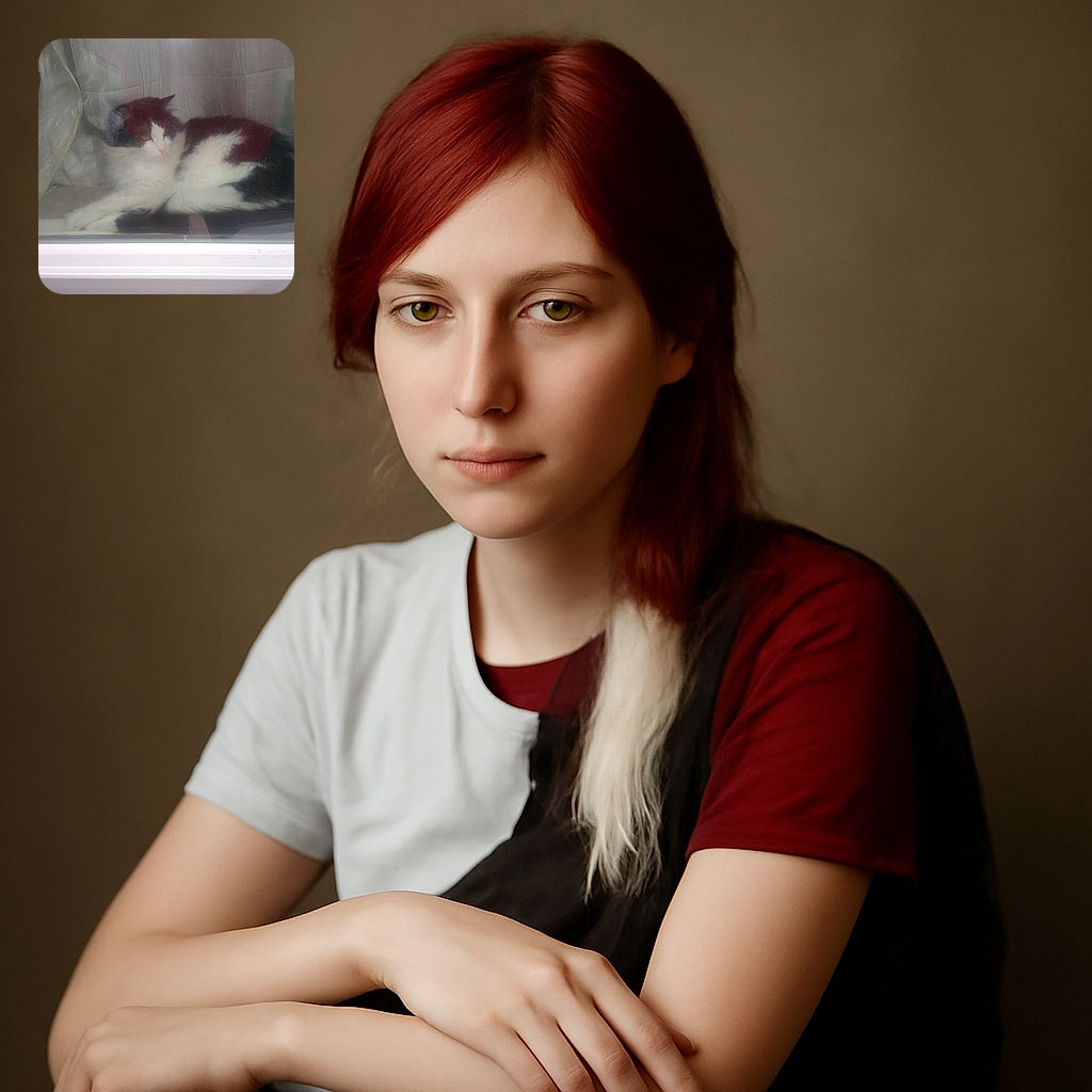 A black and white cat is lounging comfortably behind a slightly foggy window, with curtains draped to the side creating a cozy indoor scene. The photo has a soft, muted quality due to the glass reflection and lighting.