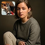 Two cats are chilling on a cozy blanket, one looking relaxed and sleepy while the other seems to be deep in thought, all wrapped up in a warm, homely corner with soft lighting and a splash of colorful fabric.