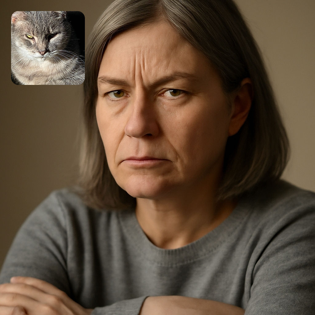 A close-up photo of a relaxed gray tabby cat basking in warm sunlight, showing off its detailed fur texture and intense yellow-green eyes with a slightly sleepy expression.