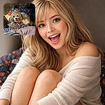 A small fluffy dog with a light tan and white coat is curled up comfortably on a colorful floral cushion inside a cozy crate. The dog is caught mid-lick, giving a playful and adorable expression. Surrounding the crate are soft blankets and household items, creating a warm, lived-in atmosphere.