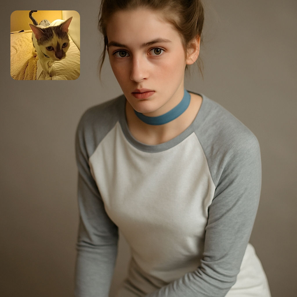 A curious cat is stepping forward on a cozy bed with a soft blanket, its face close to the camera but slightly out of focus, creating a playful and intimate perspective.