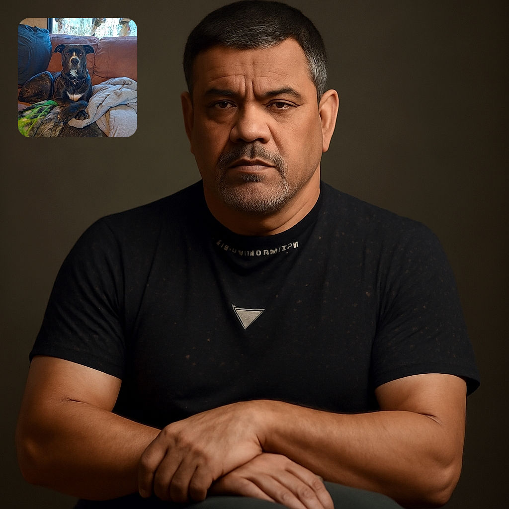 A dignified black and white dog lounges on a cozy brown couch surrounded by blankets and pillows, looking poised and calm as if it owns the place.