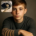 A curious tabby kitten stretches its paw out from a cozy gray tunnel bed, eyes wide open and alert, while a second cat's ears peek over the top in the background, all set on a soft carpeted floor in a warm indoor setting.