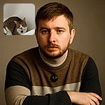 A tabby cat named Crumb lounges comfortably in a white bathtub, casting a curious gaze at the camera. The setting is simple and clean, with white tiles and a plain background, while a text overlay humorously mislabels the scene as 'CHARD SKATEPARK' in Chard Town, UK.