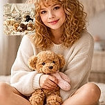 A delightful scene of fluffy puppies lounging and playing in a cozy, pastel-themed nursery filled with plush toys, baskets, and soft rugs, creating an irresistibly cute and heartwarming atmosphere.
