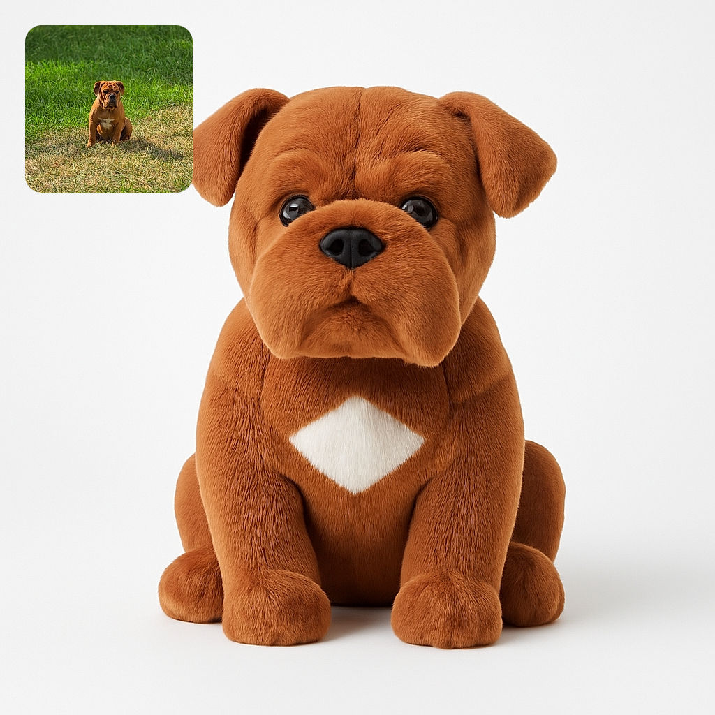 A serious-faced brown puppy sits quietly on a patchy lawn, looking like it's contemplating the mysteries of life or just waiting for a treat in the sunlit backyard.
