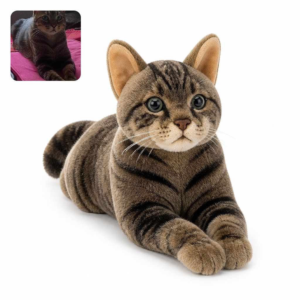 A serious-looking tabby cat sits upright on a vivid pink blanket, paws crossed like a tiny furry aristocrat waiting for its afternoon tea. Its enormous ears and wide eyes give it the expression of a feline security guard who has spotted suspicious snack activity.