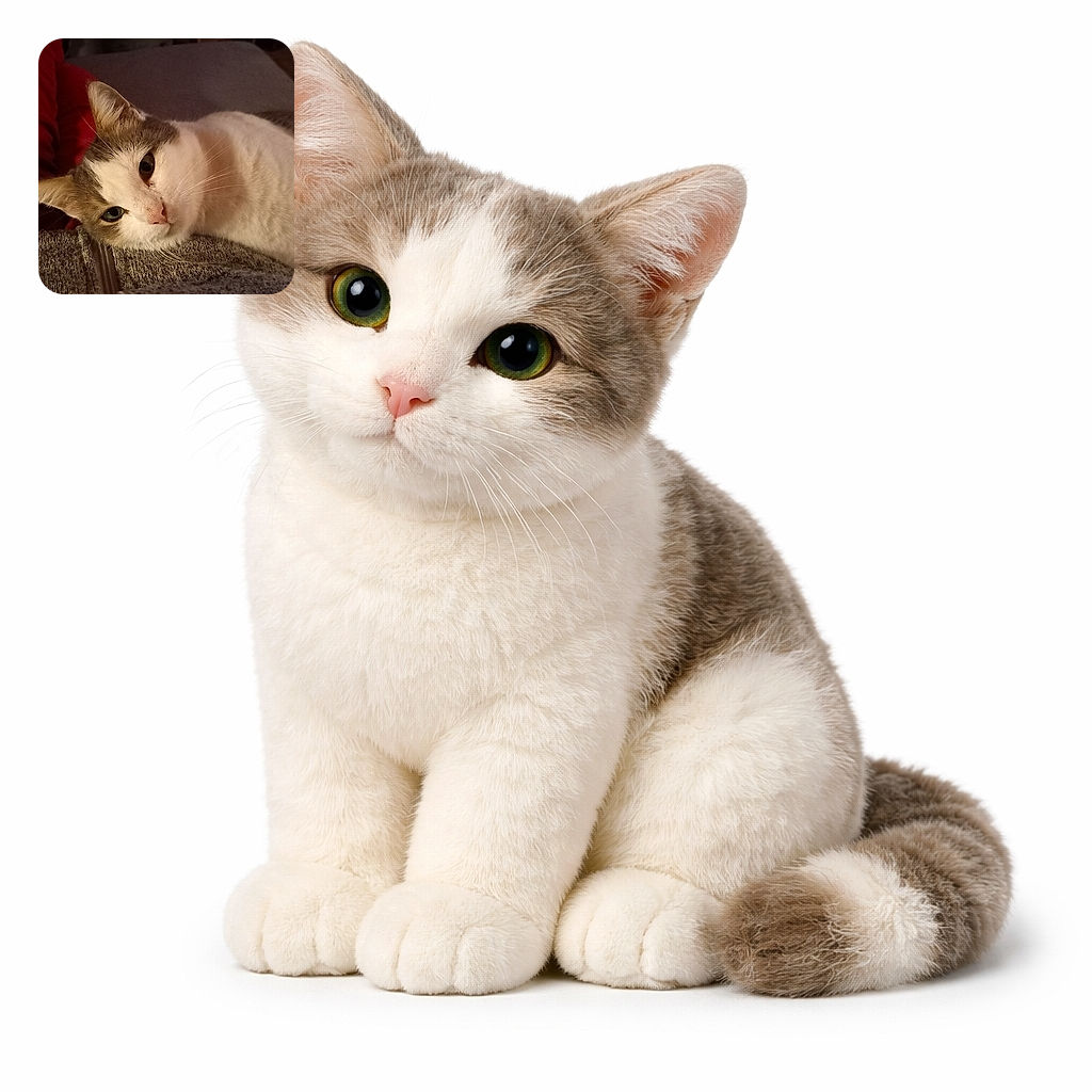 A cozy white-and-grey cat is sprawled across a lap, giving the camera a sleepy side-eye while whiskers fan out like opera curtains; red pants and a couch form the warm background — this kitty is clearly the CEO of nap time.