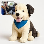 A joyful dog with its tongue out is playfully pawing at a relaxed orange tabby cat in the backseat of a car, surrounded by everyday items like a roll of paper towels and a snack container, with a sunny road scene visible through the rear window.