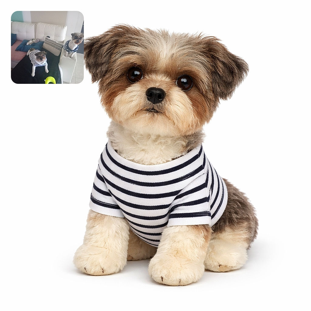 Two small dogs dressed in cozy sweaters are chilling on a white couch with cushions and a black blanket, one lounging comfortably while the other perches on the armrest, surrounded by a casual living room setting.
