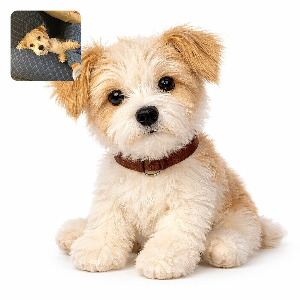 A scruffy terrier puppy is peeking out from between cushions and a blue knit blanket, giving the camera an earnest 'did-you-say-walk?' look. One paw is flopped over the blanket while a socked human foot lounges nearby — covert cuddle mission in progress.
