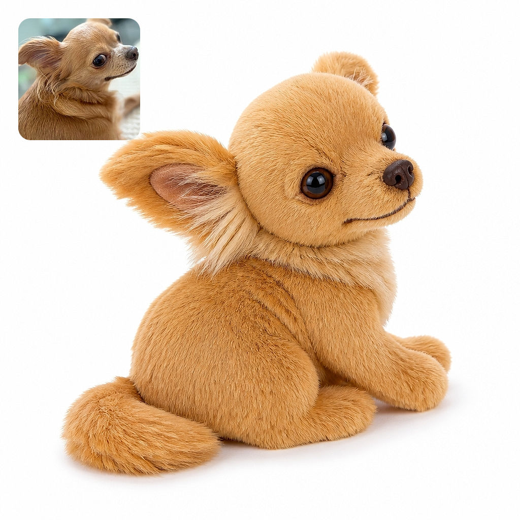 A tiny tan dog gives the camera an impressively suspicious side-eye, as if it has just discovered the household's most scandalous secret. Its glossy eye, fuzzy ears, and oversized nose dominate this cozy close-up against a softly blurred background.