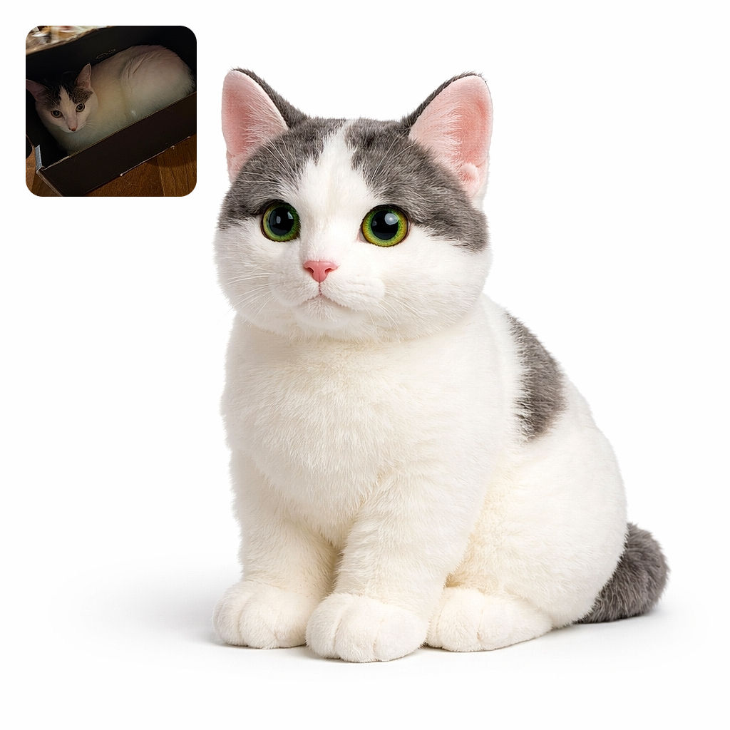 A curious cat snugly nestled inside a cardboard box, peering out with wide, bright eyes. The cozy setting on a wooden floor adds a warm and homely vibe to this candid moment of feline comfort.