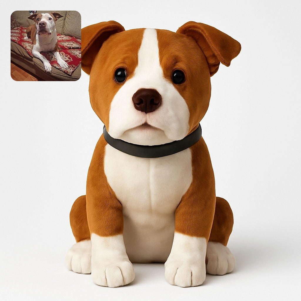 A brown and white dog lounges on a patterned red blanket atop a beige couch, looking attentively at something off-camera. The cozy living room setting includes a wooden floor and a casually draped cloth in the background.