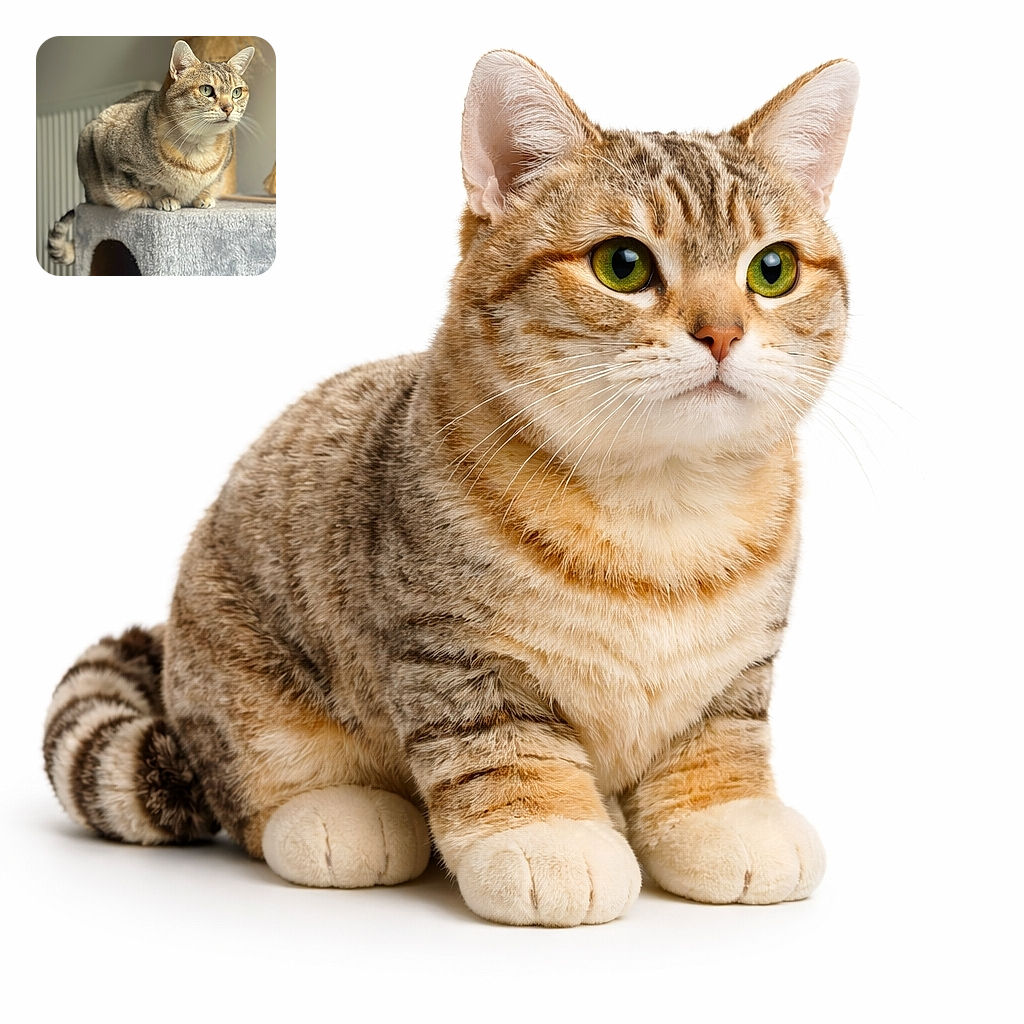 A regal tabby loaf perches on her plush castle, whiskers forward and eyes locked on the horizon — plotting snack-time strategy while soaking up the perfect sunbeam halo.