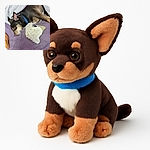 A cozy little dogdoze under a soft blanket on a purple bedspread, clutching a heart-shaped toy like a cherished treasure, dreaming of endless belly rubs.