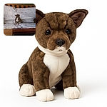 Three dogs lounging on a floral-patterned couch with a wooden frame, each striking their own chill pose. The photo has a casual, candid vibe with slightly muted lighting and some reflections, capturing a cozy moment of canine relaxation.