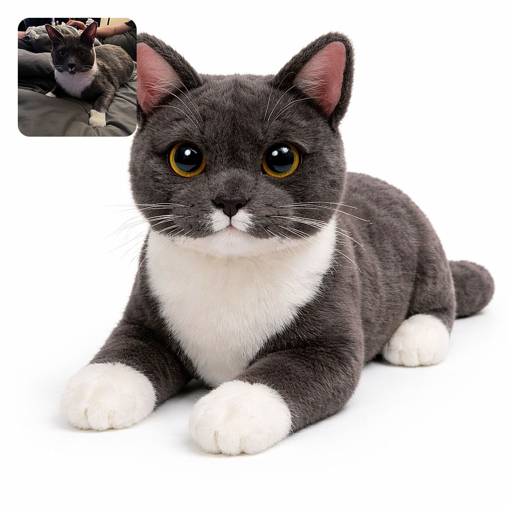 A wide-eyed gray-and-white tuxedo cat is sprawled on a rumpled bed, staring dead-on at the camera with the intensity of a tiny judge; a human arm, lamp and bookshelf sit softly in the background, creating a cozy late-night vibe.