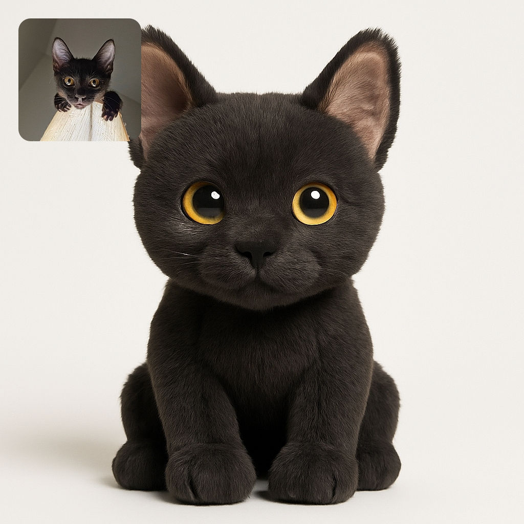 A curious black kitten with big golden eyes is perched atop a lampshade, peering down with an intense and adorable stare, making the lamp look like its throne in a dimly lit room.