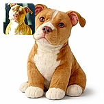 A close-up photo of a brown and white dog sitting against a dark background with sunlight casting patches of light and shadow. The dog's expression is calm and attentive, with ears perked up and eyes looking directly at the camera.