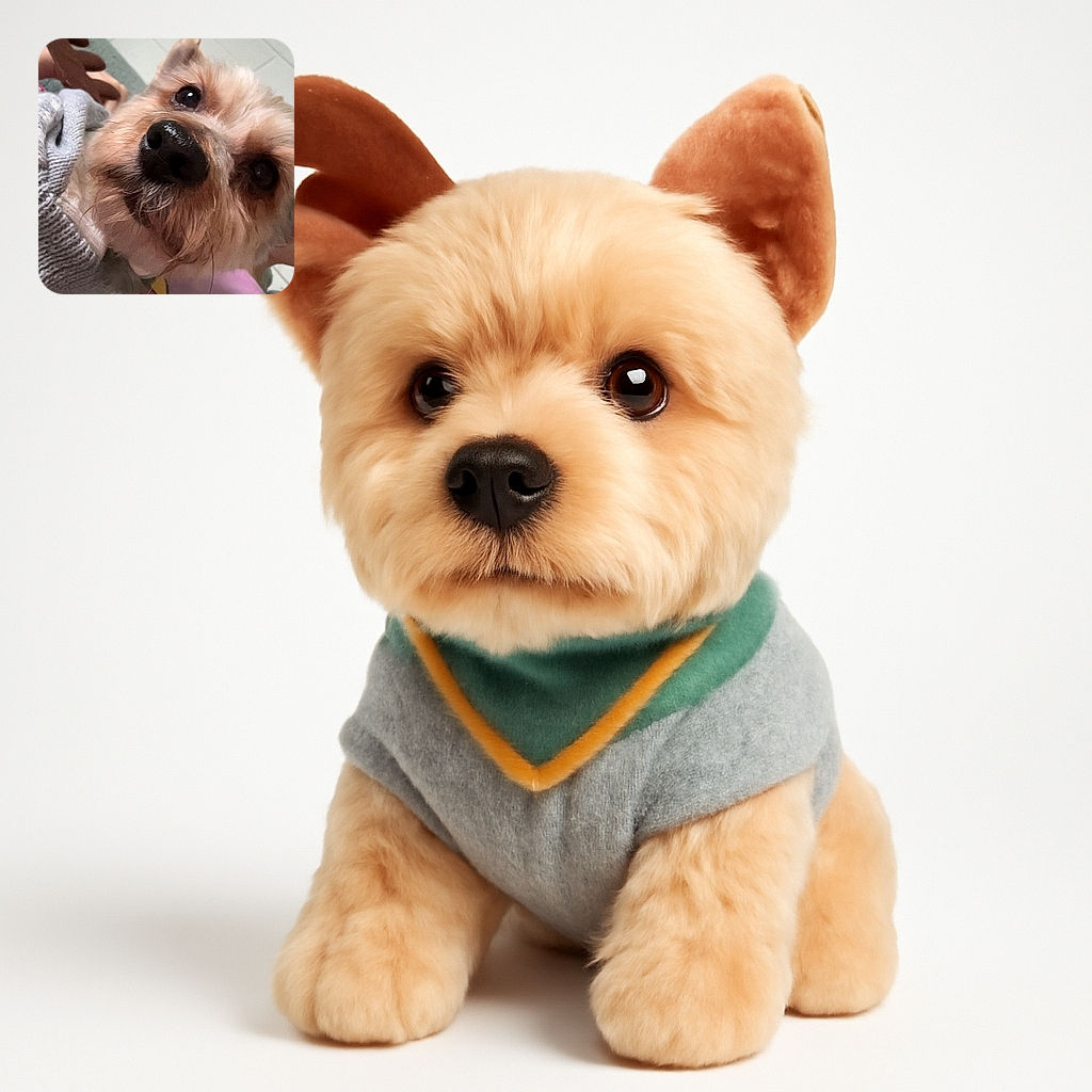 A close-up shot of a scruffy dog wearing a cozy sweater with a festive reindeer antler headband, lying on a purple blanket with a playful bone and hat design. The dog's big, shiny nose and curious eyes steal the spotlight, making it a heartwarming and adorable moment.