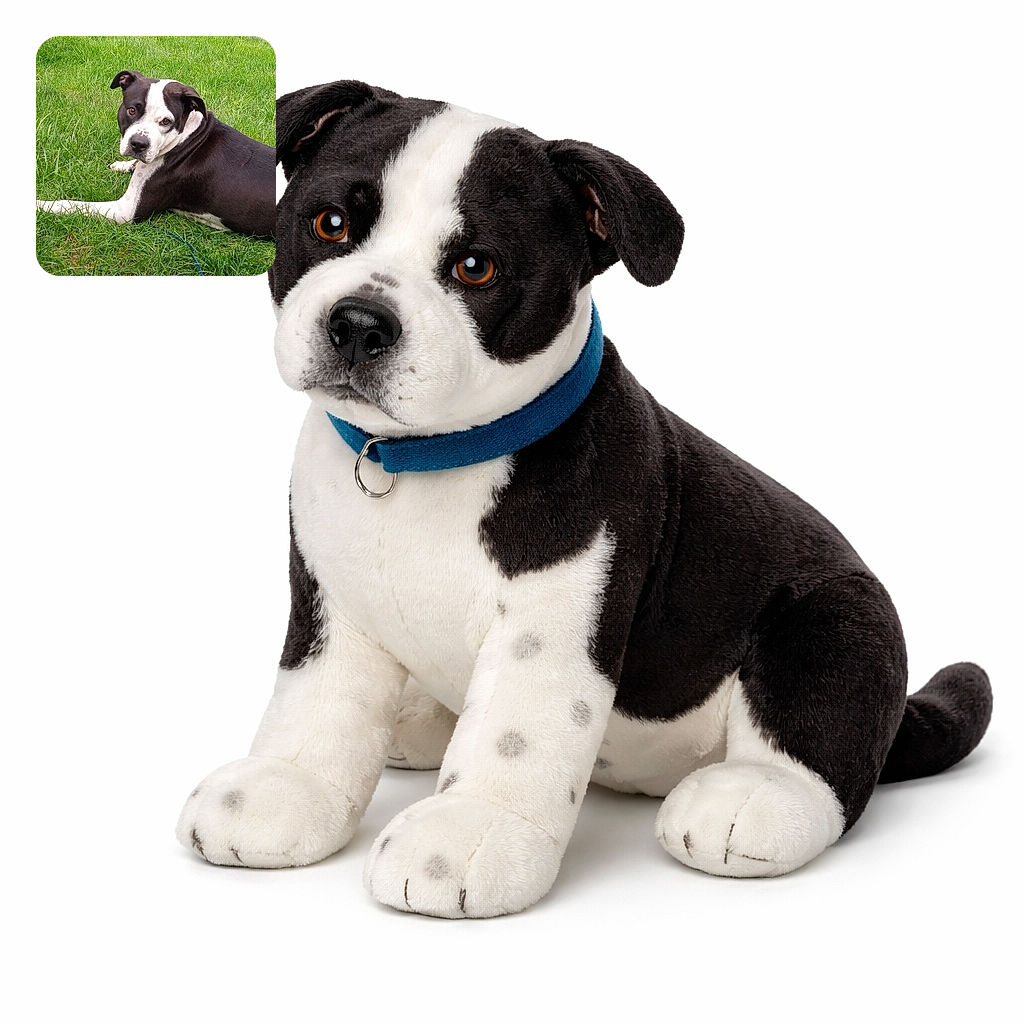 A charming black and white dog lounges comfortably on a vibrant green lawn, glancing back with a curious and slightly puzzled expression as if caught mid-daydream during a sunny afternoon.