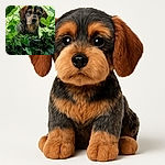 A curious dog peers through a wire fence surrounded by lush green leaves, giving a slightly inquisitive and adorable look as if asking for a walk or a treat.