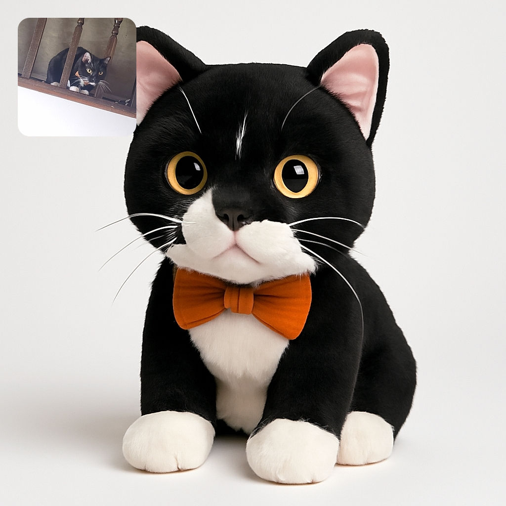 A curious black and white cat with bright yellow eyes peers through wooden railing bars, looking ready to pounce or explore. The lighting is soft and natural, with a simple background that focuses all attention on the cat's intense gaze and white paws.