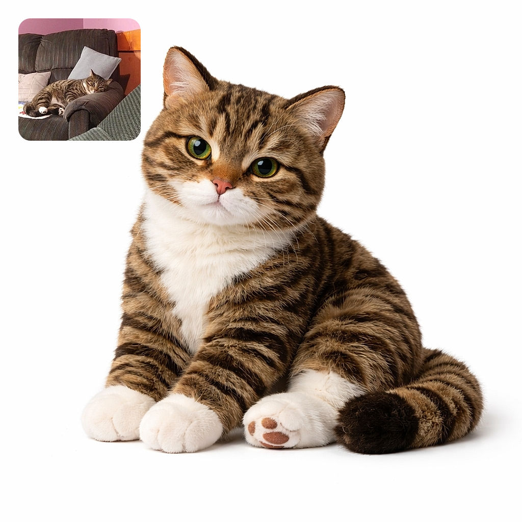 A relaxed tabby cat lounging on a cozy, dark-patterned couch with pillows, set against a purple and orange wall adorned with framed pictures, captured in a casual indoor setting.