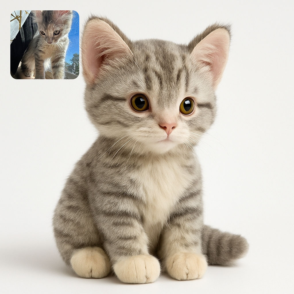 A curious kitten is perched near a window, bathed in natural sunlight with a delicate curtain and a mesh screen in the background, gazing downward with a soft focus on its fluffy fur and expressive eyes.