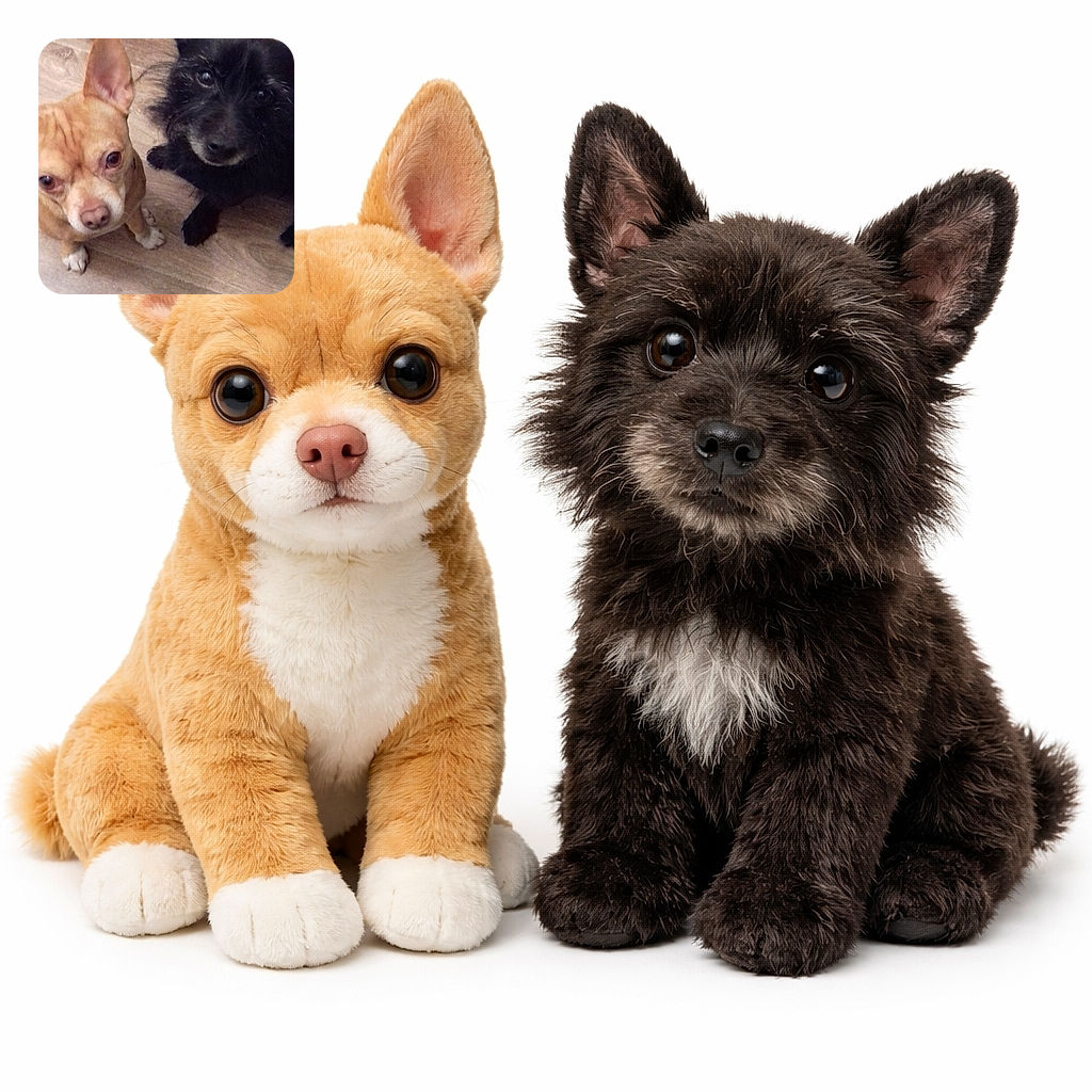 Two expectant dogs stare up like they're auditioning for a snack commercial — one tan chihuahua and one scruffy black mutt sharing a wooden-floor stage with a phone lock‑screen clock floating over them.