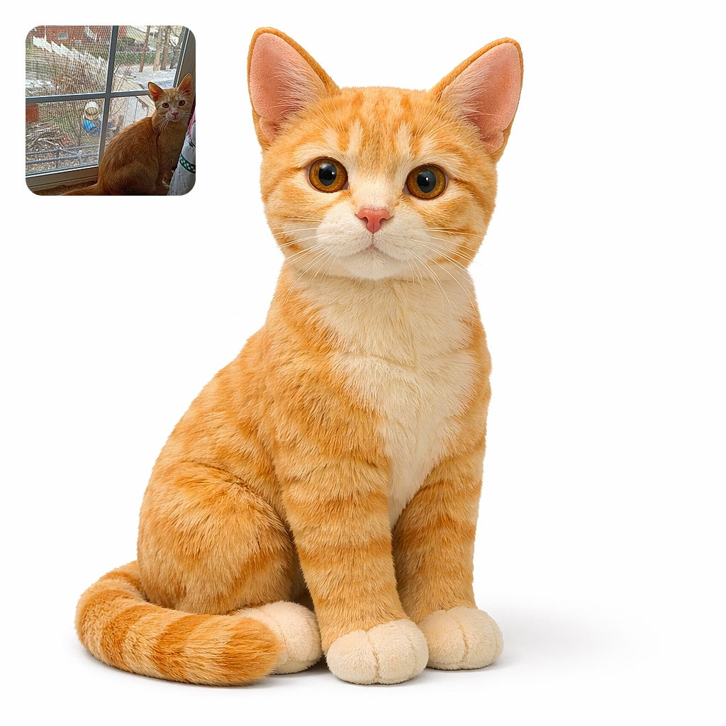 An orange tabby perches like a tiny monarch on the windowsill, giving the camera a slow-burn stare while the backyard, fence, and scattered tools blur through the screen — dramatic, slightly judgmental, and very photogenic.