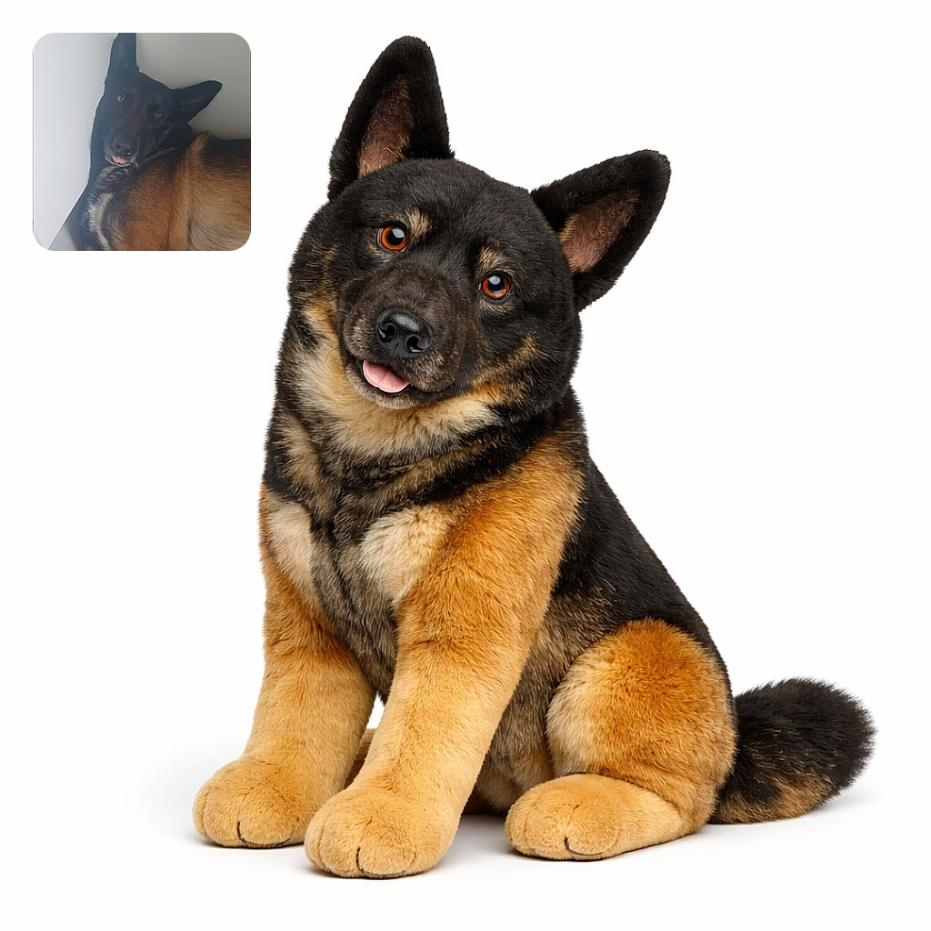 A goofy big-eared dog flopped in the corner, giving the camera a sleepy side-eye with its tongue peeking out — looks part model, part houseplant. The warm brown and black coat fills the frame while a plain white wall and tile floor keep the vibe minimal and very cozy.