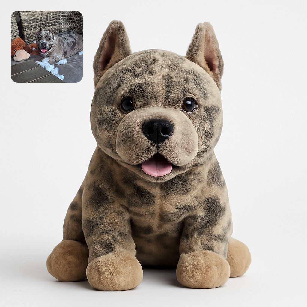 A cheerful, spotted dog lounges on a couch surrounded by the fluffy stuffing of a torn plush moose toy, wearing a happy grin that says 'I might have been a little naughty, but I'm adorable!'