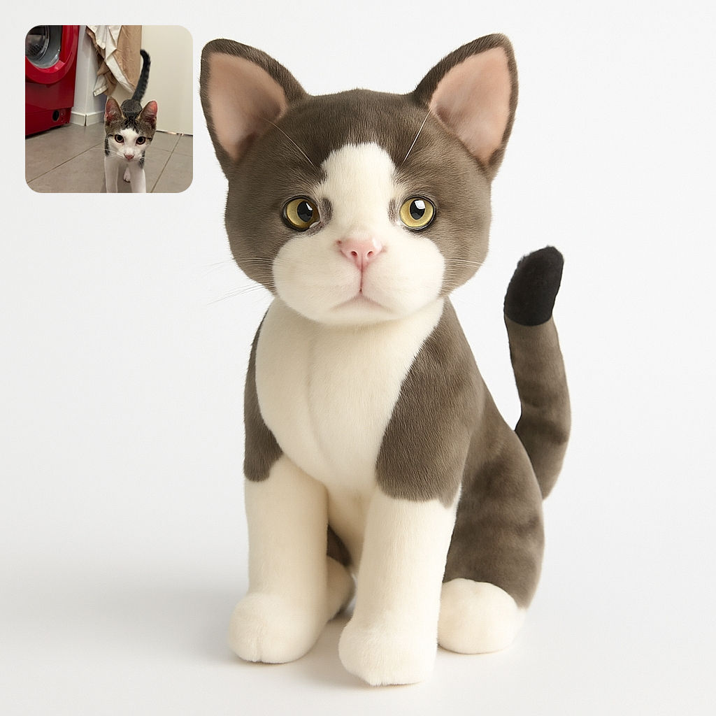 A curious cat confidently strides towards the camera on a tiled floor, with a bright red washing machine and hanging towels in the background, capturing a candid moment of feline exploration.