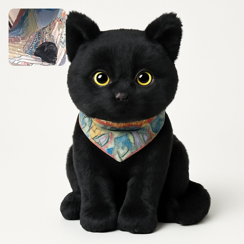 A cozy black cat is curled up and sleeping soundly on a colorful patterned hammock indoors, with a window and some household items in the background. The photo captures a peaceful moment of feline relaxation.