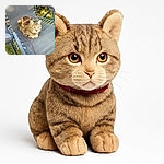 A cozy tabby cat lounges comfortably on a gray outdoor lounge chair, basking in the warm sunlight with a curious and calm expression. The green grass and some plants are visible in the background, adding a natural touch to the peaceful scene.