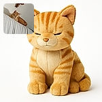 A cozy orange tabby cat is peacefully napping on top of a textured white blanket draped over a piece of furniture, with a wooden bedpost or railing visible in the background, creating a calm and homey atmosphere.