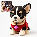 A tiny Chihuahua with oversized eyes and a red sweater sits cozily on a textured blanket, looking slightly to the side as if caught mid-thought or mid-blink in an adorably confused moment.