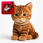 A tiny tabby kitten with bright blue eyes looks up adorably while snuggling into a cozy, vibrant red textured blanket that makes its fur colors pop.