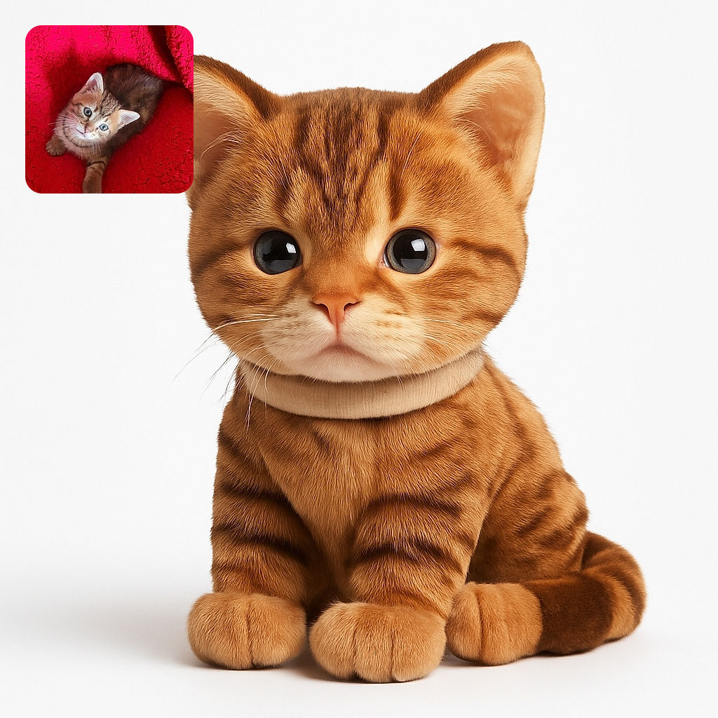 A tiny tabby kitten with bright blue eyes looks up adorably while snuggling into a cozy, vibrant red textured blanket that makes its fur colors pop.