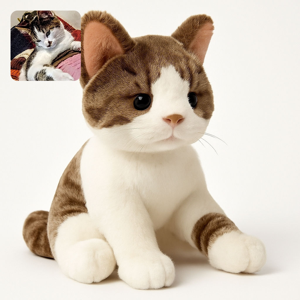 A curious cat with white and tabby fur is lounging on a cozy patchwork quilt, reaching out with a paw as if to say hello or swipe at an invisible toy. The soft textures and warm colors create a snug, peaceful vibe.