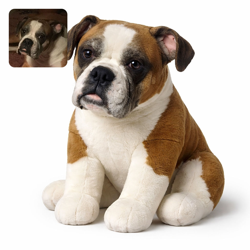 A slightly blurry close-up photo of a brown and white dog lying down on a carpeted floor, looking up with soulful eyes and a hint of its tongue showing.