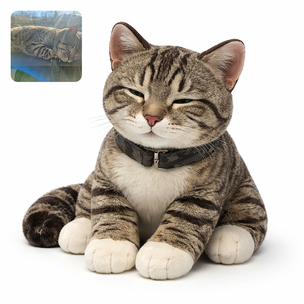 A cozy tabby cat is napping peacefully on a car dashboard, basking in the warm sunlight that creates beautiful lens flares and a dreamy atmosphere.