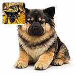 A giant floof of a dog has claimed the parquet as his personal napping throne — eyes shut, paws splayed, and Instagram UI framing the scene like a proud admission of nap ownership.